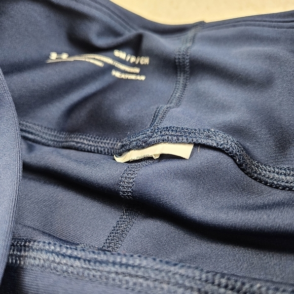 Under Armour Blue Multicolor Stripe Leggings Small Split Knee - Picture 3 of 7